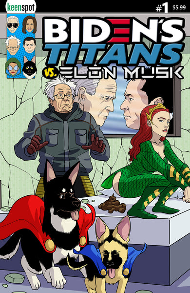 Bidens Titans vs Elon Musk #1 Cover E Gieni Troll Face Elon