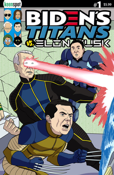 Bidens Titans vs Elon Musk #1 Cover E Gieni Troll Face Elon